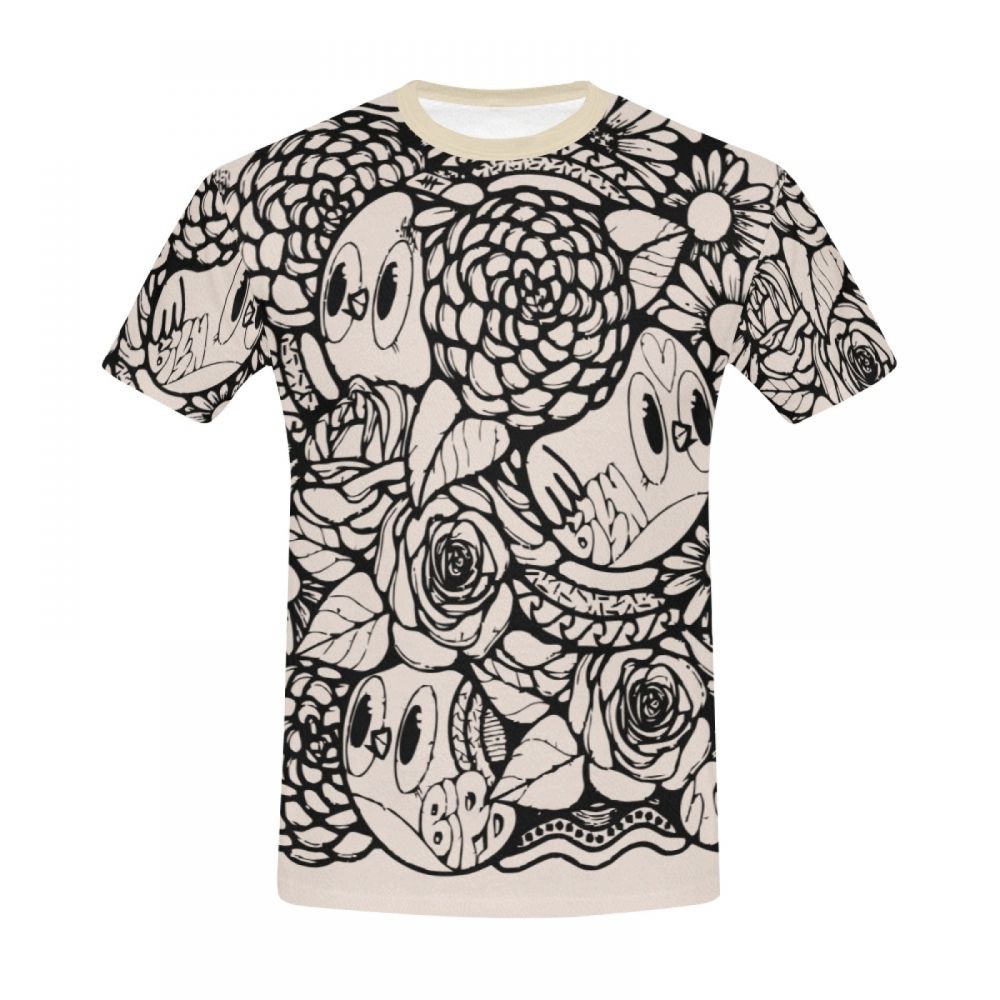 Men's Digital Art Bird Flower Short T-shirt Australia