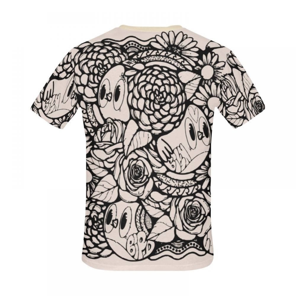 Men's Digital Art Bird Flower Short T-shirt Australia