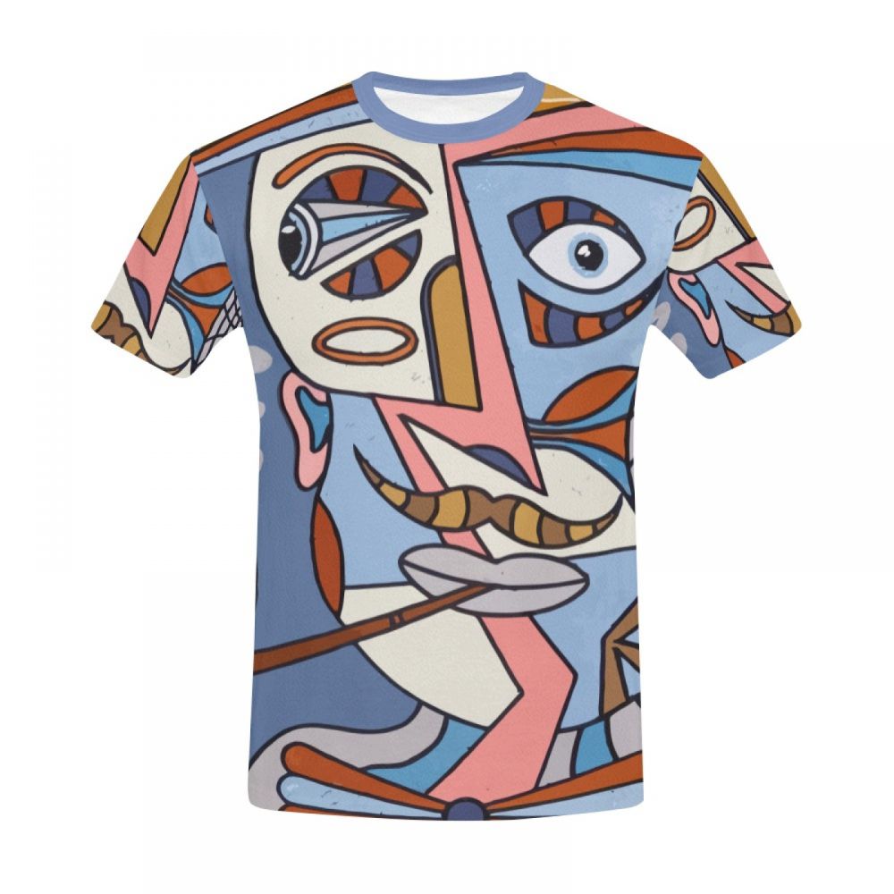 Men's Abstract Art Pipe Short T-shirt Australia