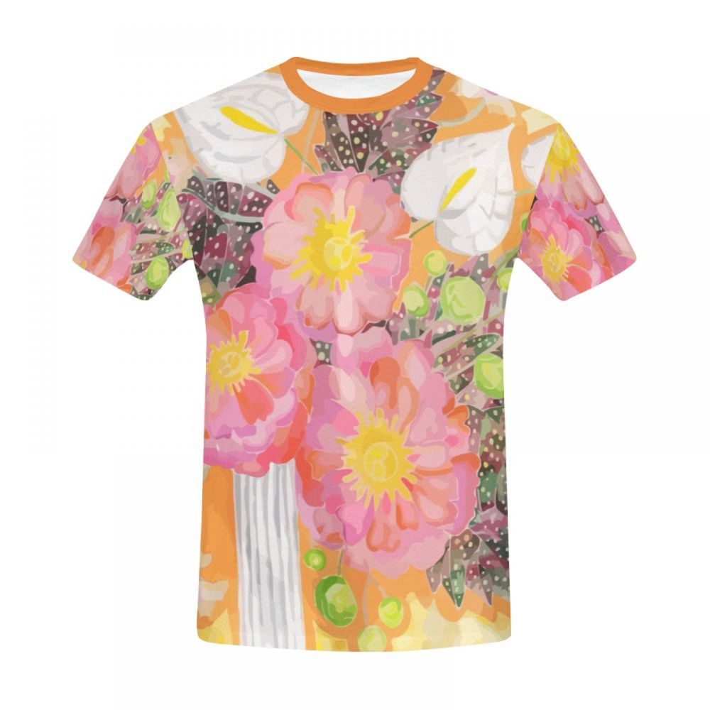 Men's Abstract Art Peony Bouquet Short T-shirt Australia