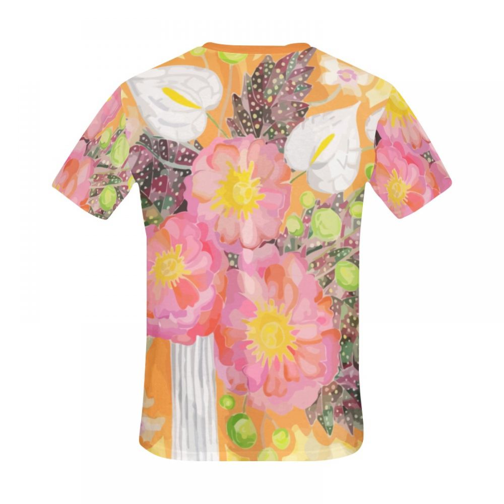 Men's Abstract Art Peony Bouquet Short T-shirt Australia