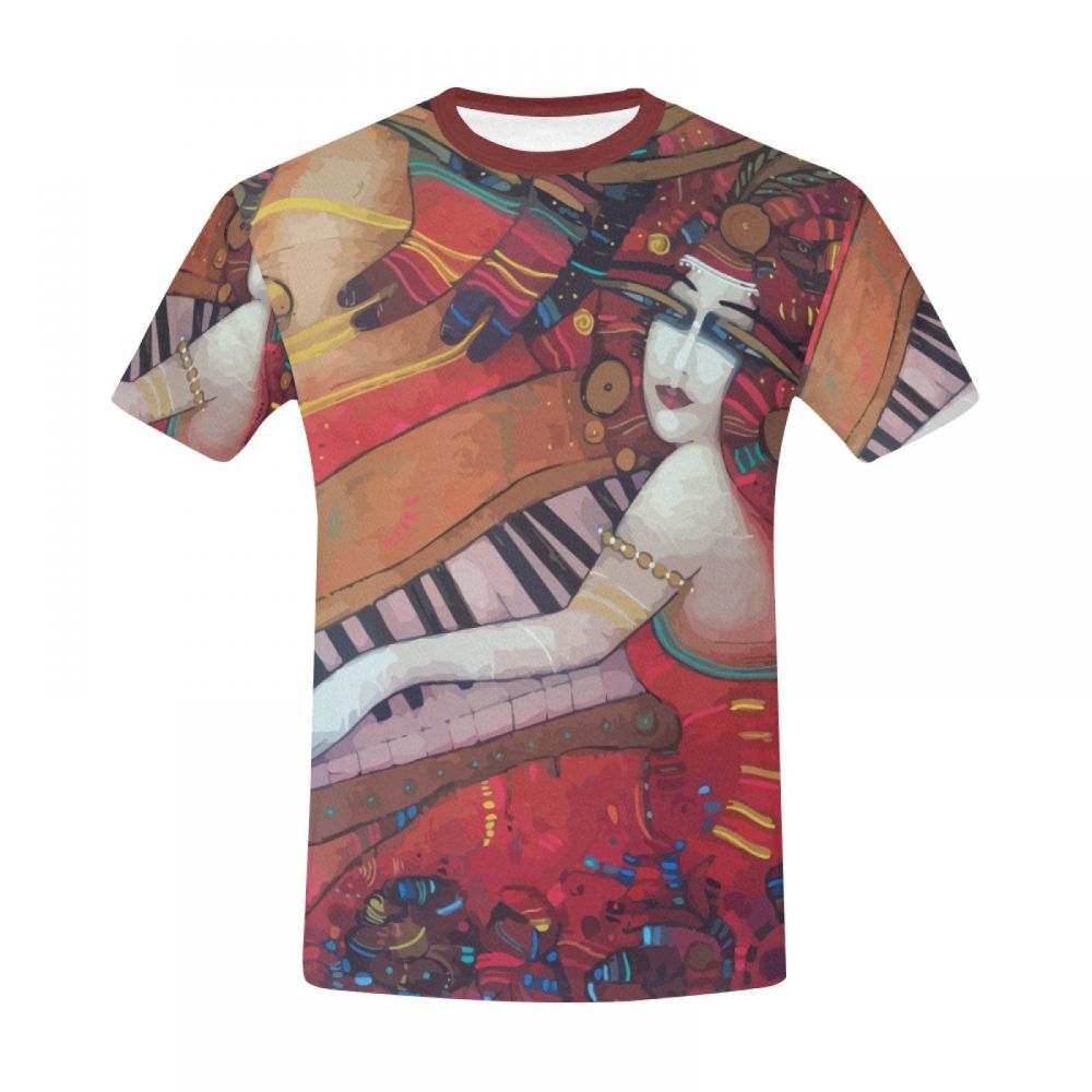 Men's Art Rouge Girl Piano Short T-shirt Australia