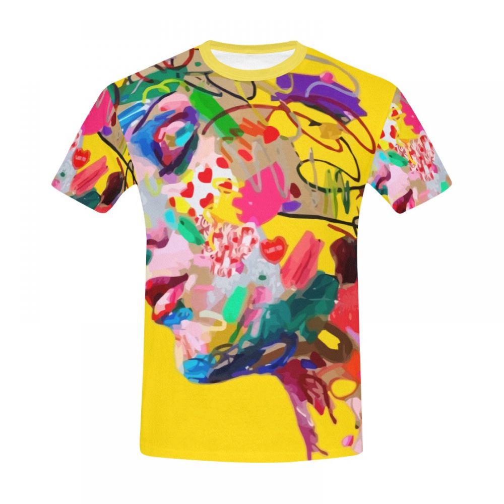 Men's People Art Irregular Hair Short T-shirt Australia