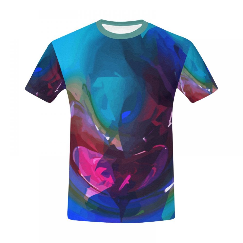 Men's Art Digital Blue Word Short T-shirt Australia