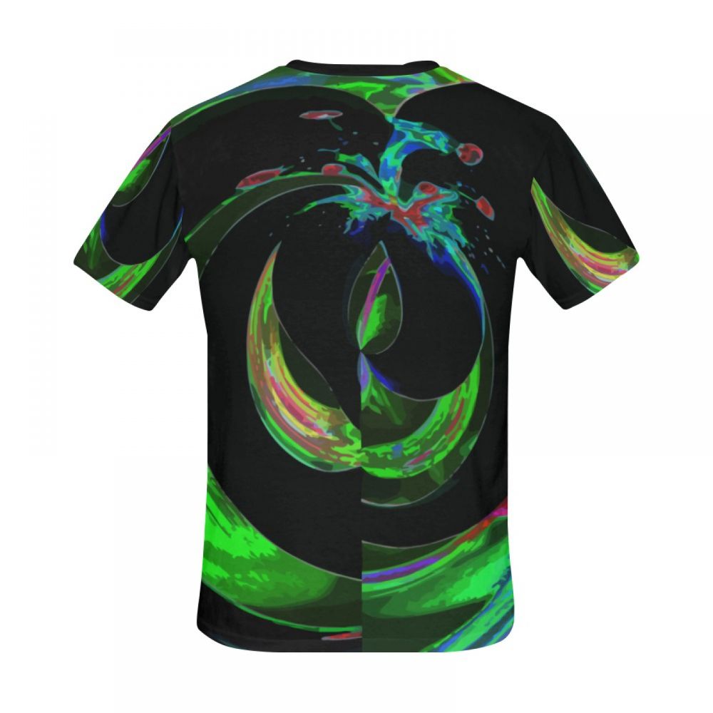 Men's Art Digital Green Water Drop Short T-shirt Australia