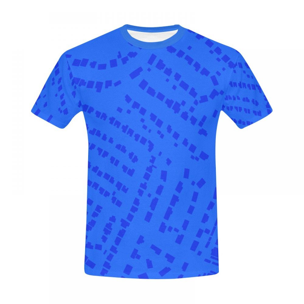 Men's Digital Art Blue Spots Short T-shirt Australia