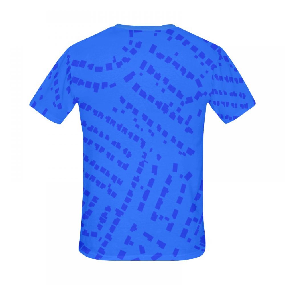 Men's Digital Art Blue Spots Short T-shirt Australia