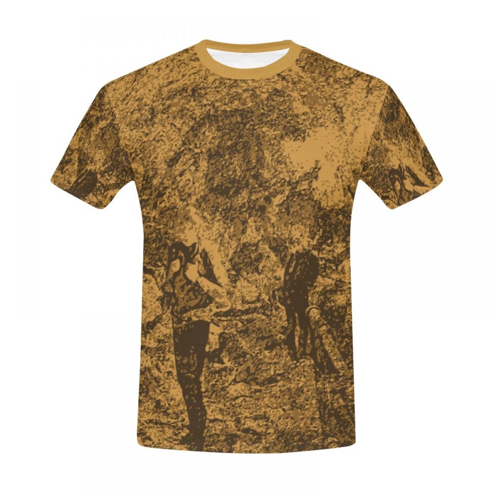 Men's Digital Art Brown Men Short T-shirt Australia