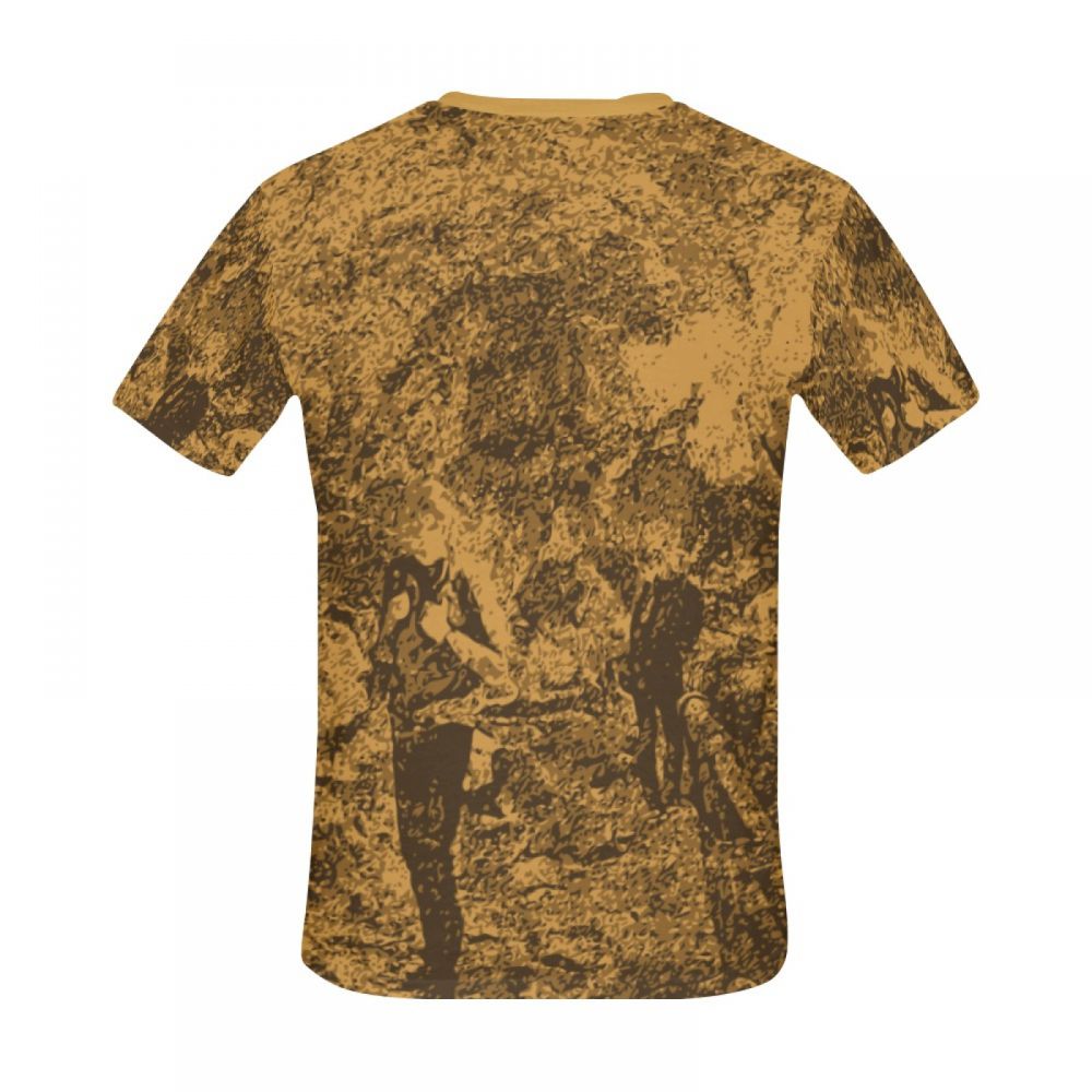 Men's Digital Art Brown Men Short T-shirt Australia