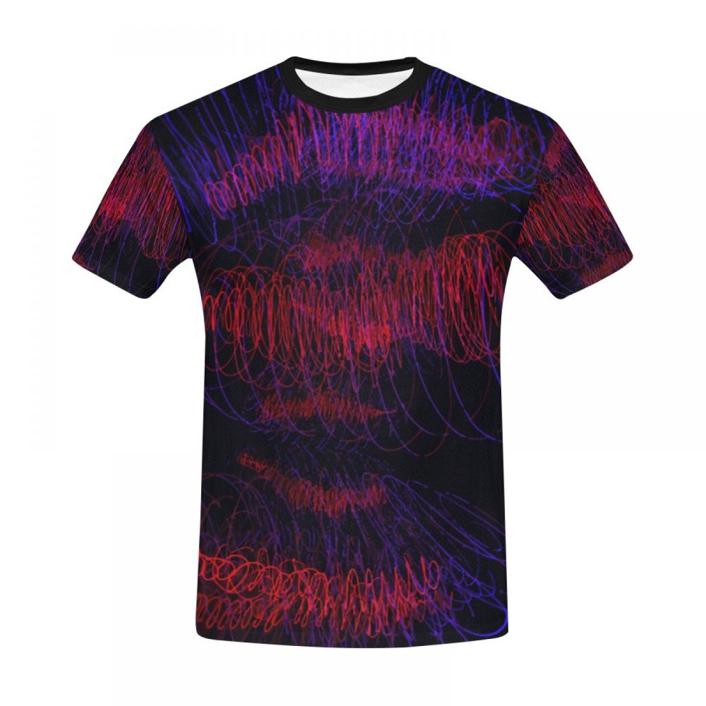 Men's Art Red Sound Waves Short T-shirt Australia