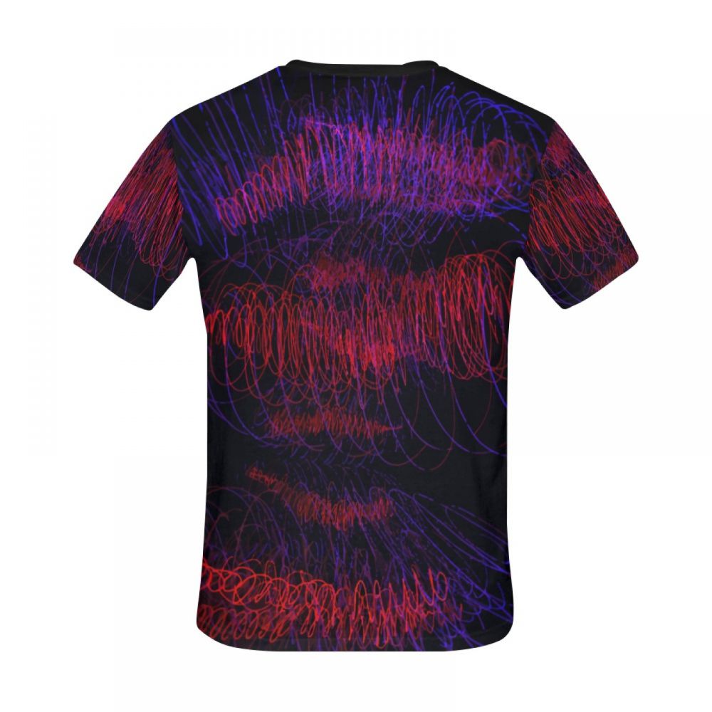 Men's Art Red Sound Waves Short T-shirt Australia