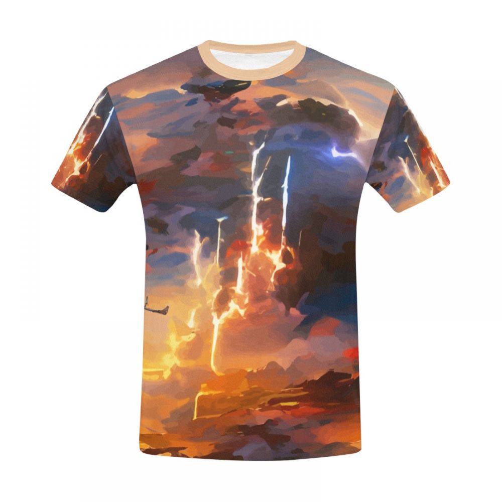 Men's Art Lightning In The Sky Short T-shirt Australia