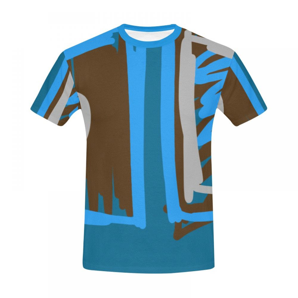 Men's Digital Art Blue Short T-shirt Australia