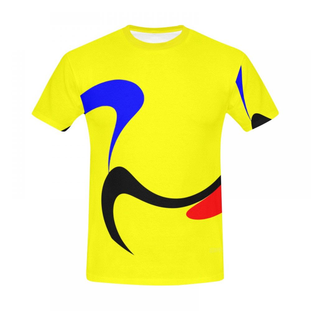 Men's Digital Art Yellow Short T-shirt Australia