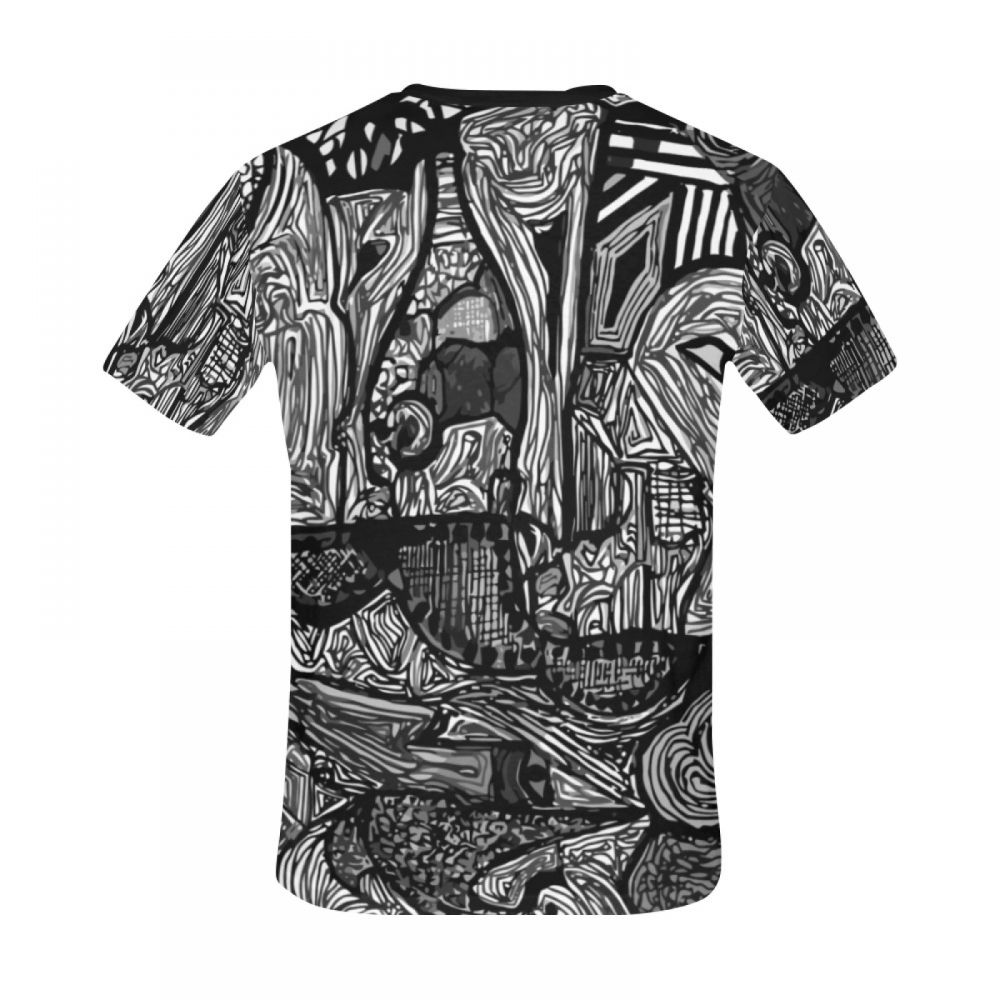 Men's Art Black And White World Short T-shirt Australia