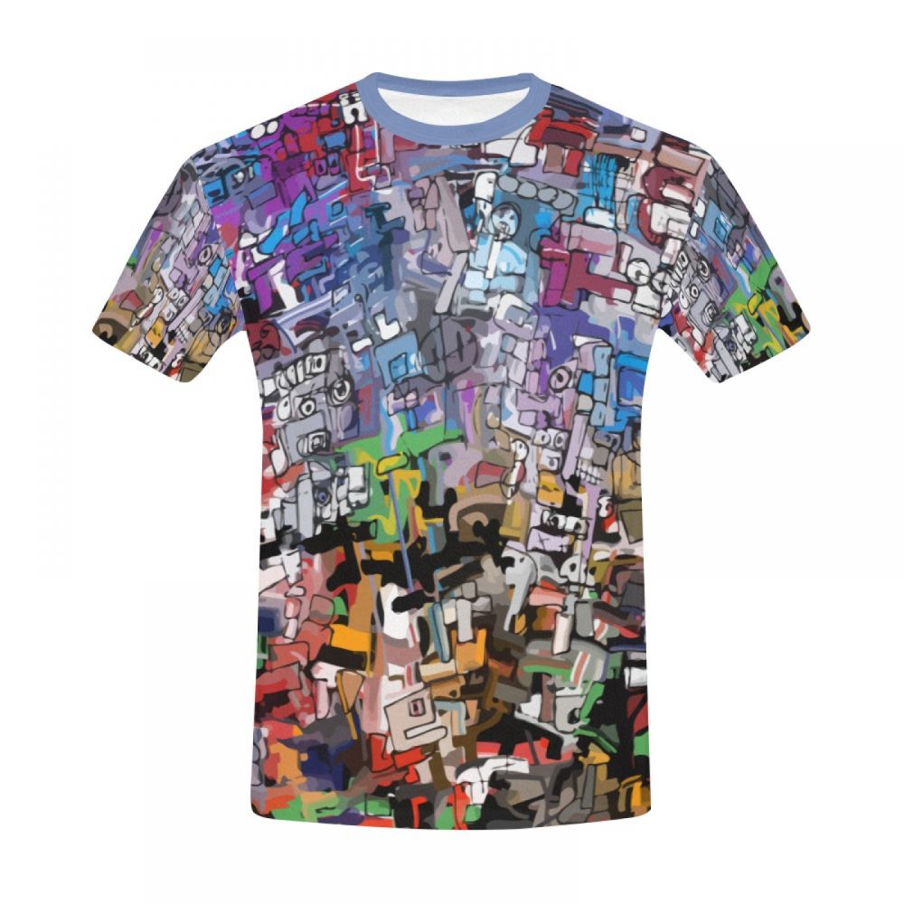 Men's Abstract Art Colorful Short T-shirt Australia