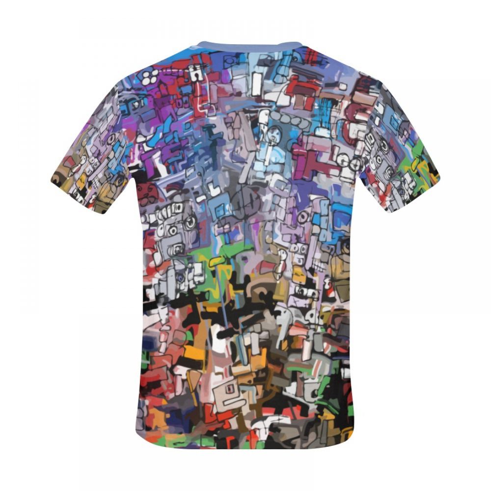 Men's Abstract Art Colorful Short T-shirt Australia