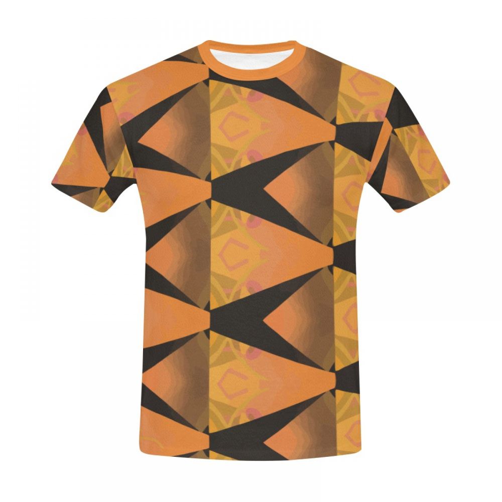 Men's Abstract Art Orange Short T-shirt Australia