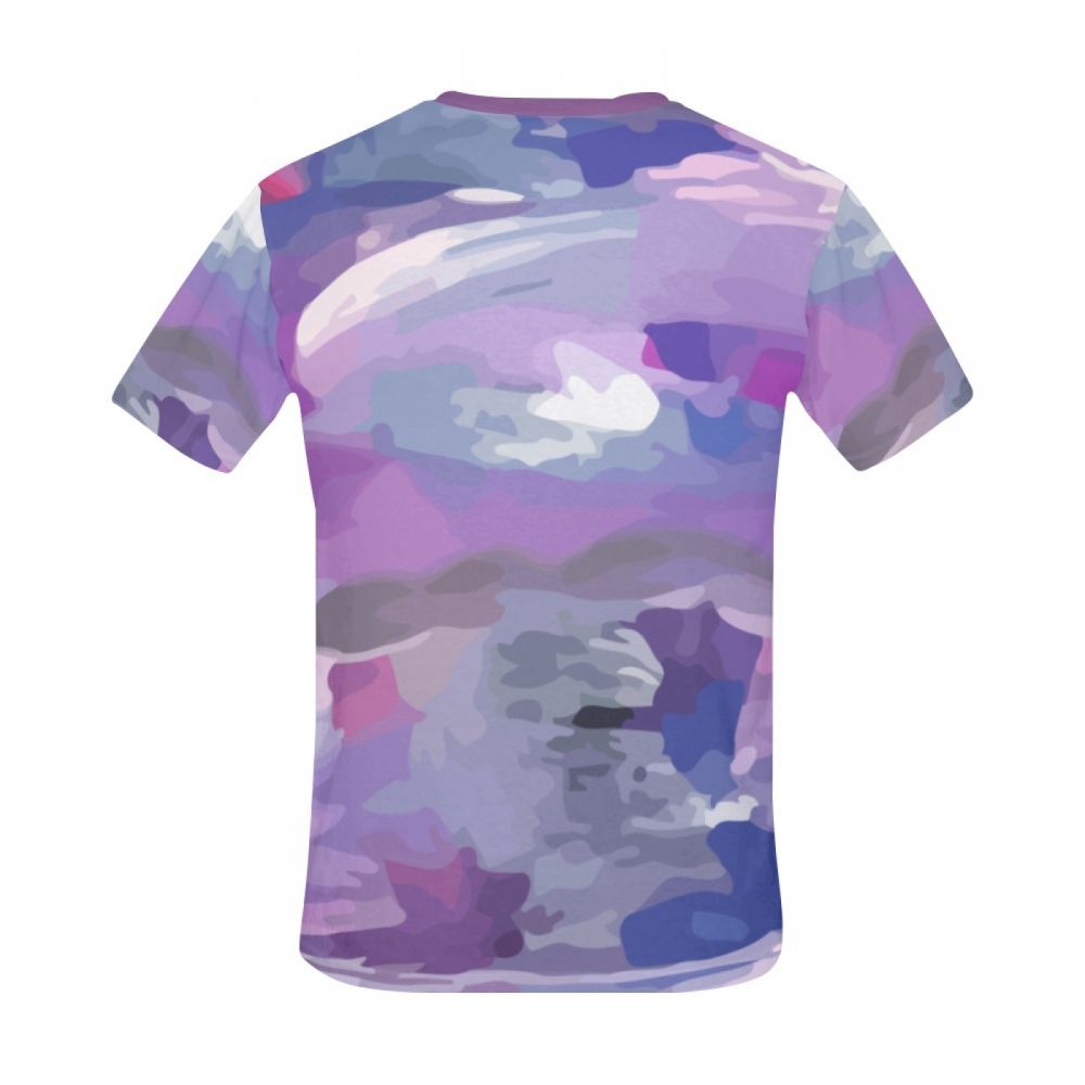 Men's Artistic Color Purple Graffiti Short T-shirt Australia