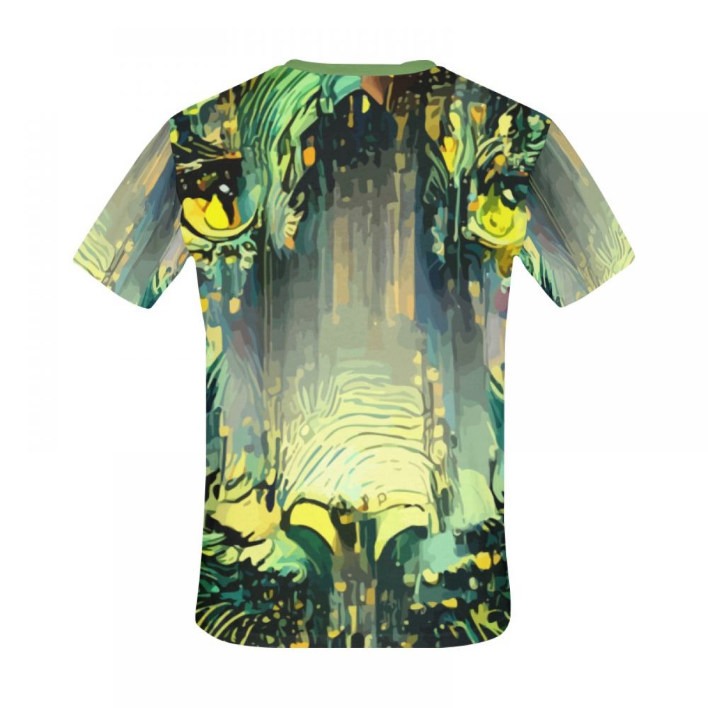 Men's Figurative Color Green Short T-shirt Australia