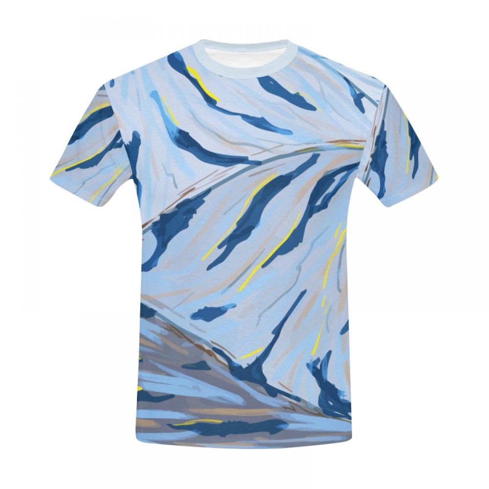 Men's Artistic Color Water Flow Short T-shirt Australia