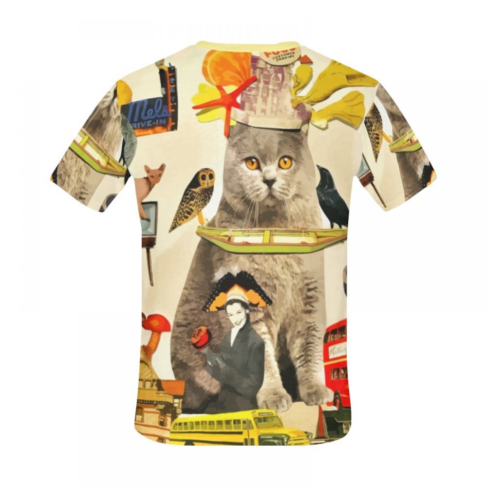 Men's Art Crazy Animals Cat King Short T-shirt Australia