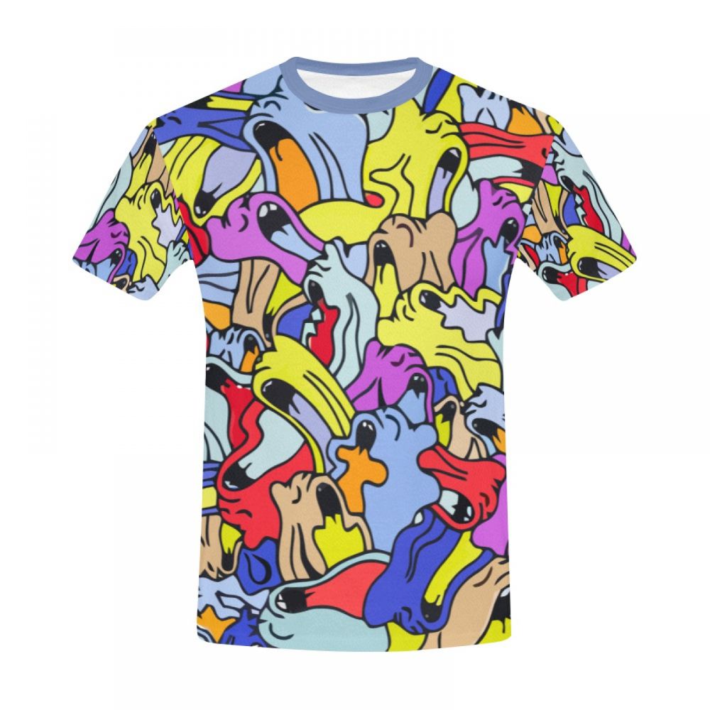 Men's Abstract Color Saturation Short T-shirt Australia