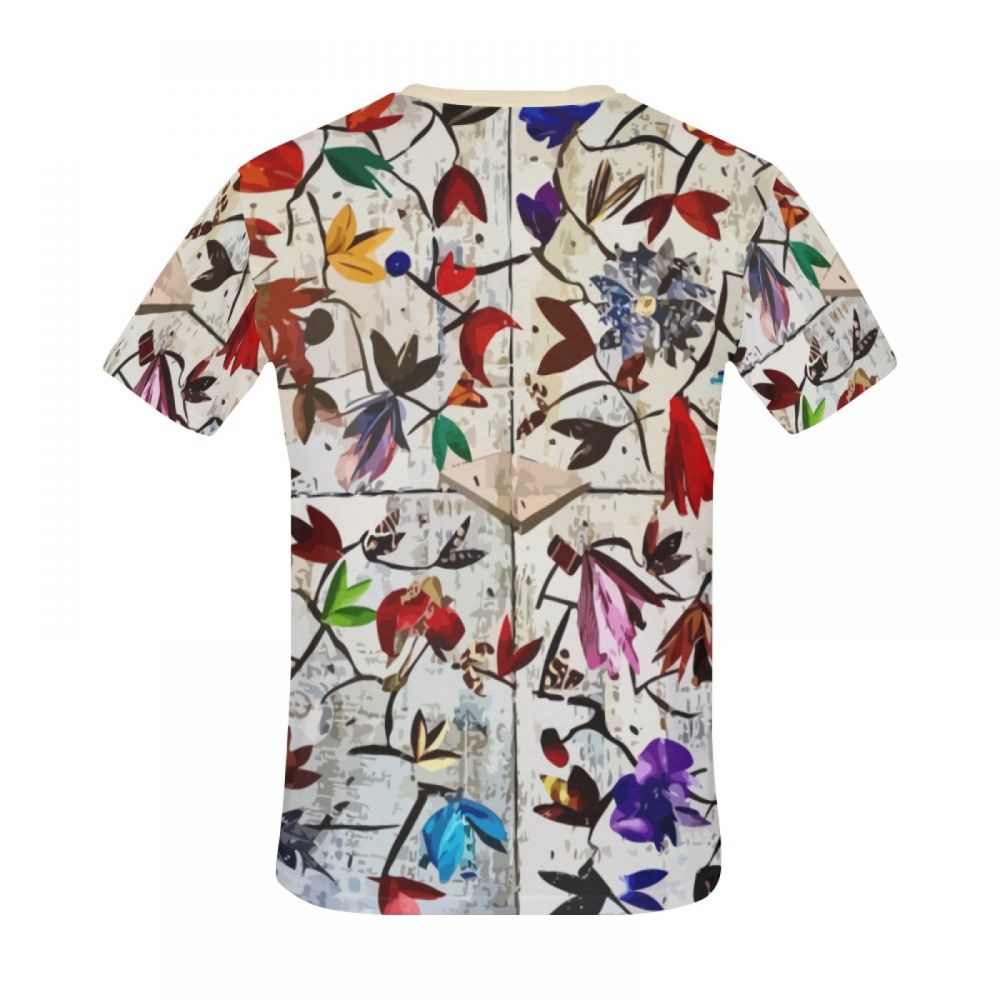 Men's Art Collage Colorful Flowers Short T-shirt Australia