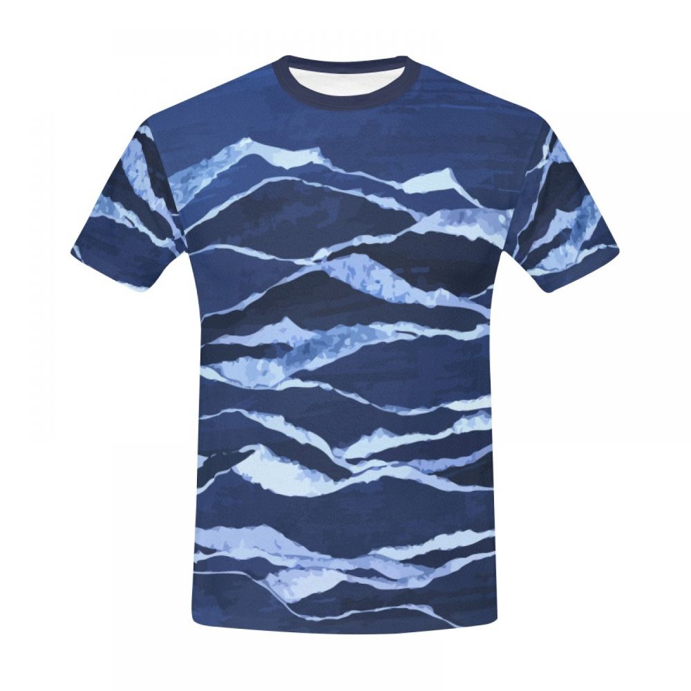 Men's Abstract Art Mountain Peak Short T-shirt Australia