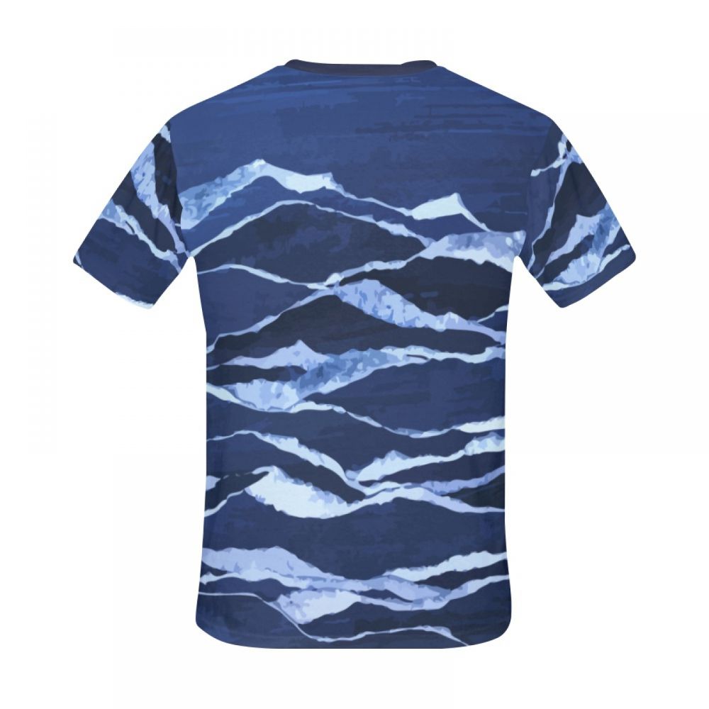 Men's Abstract Art Mountain Peak Short T-shirt Australia