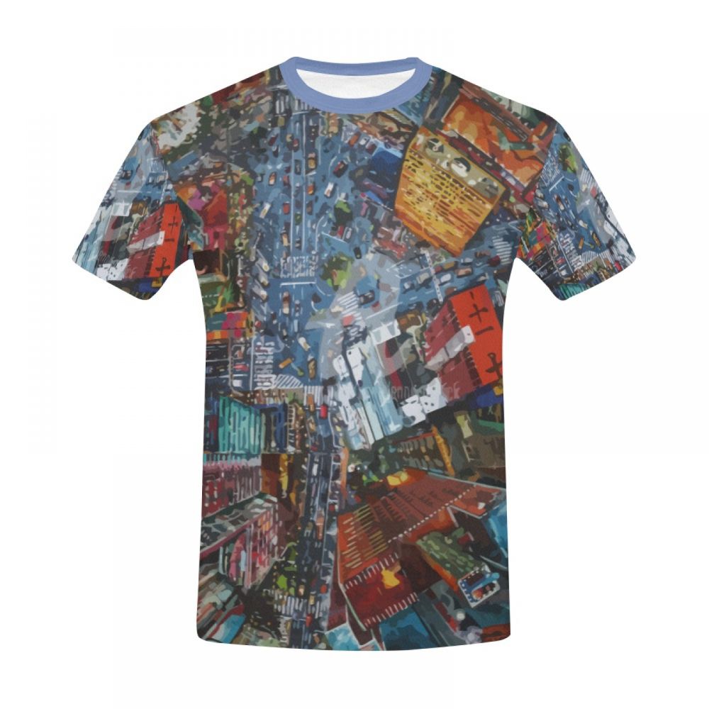 Men's Architectural Art Prosperous Urban Area Short T-shirt Australia