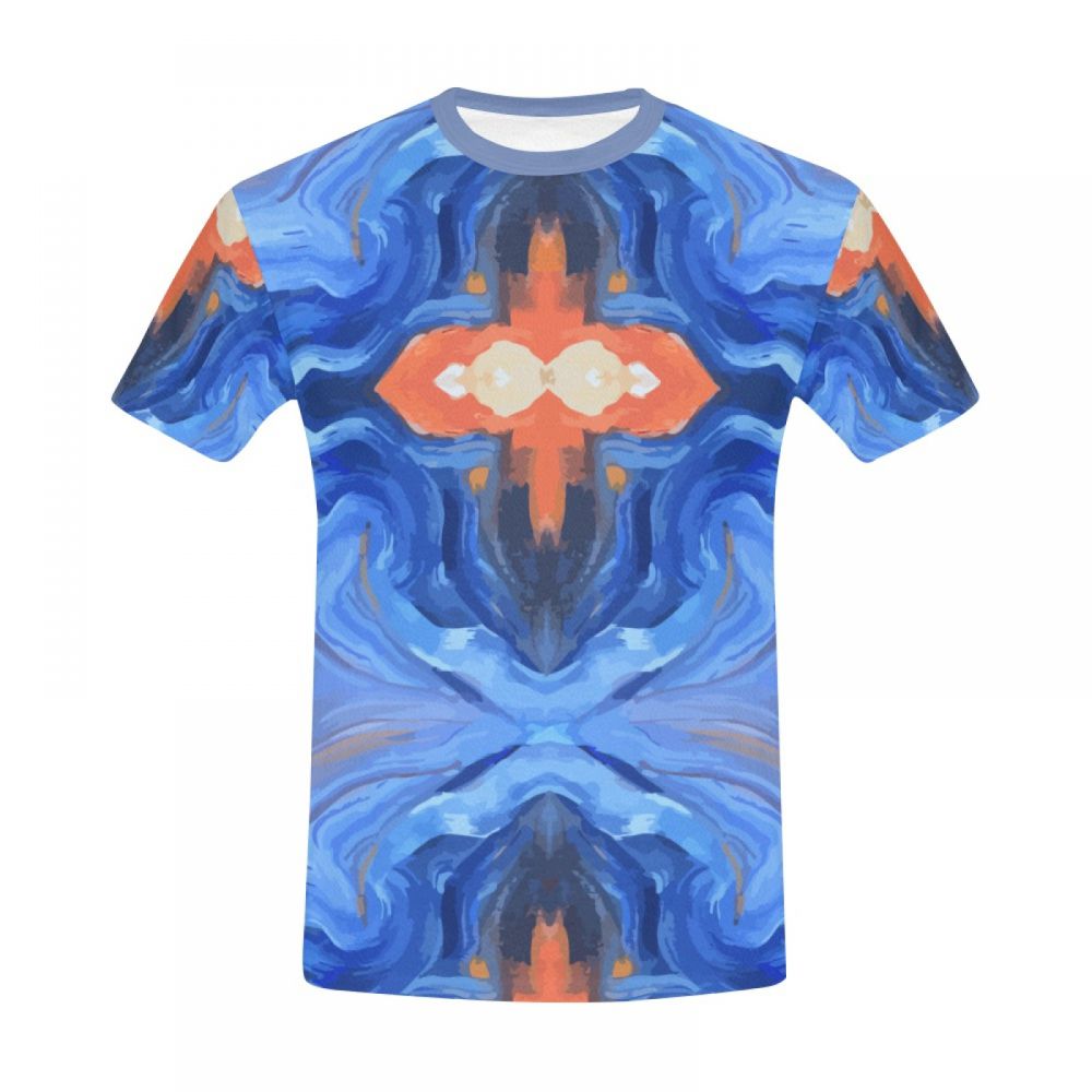 Men's Abstract Art Corrugated Cross Short T-shirt Australia