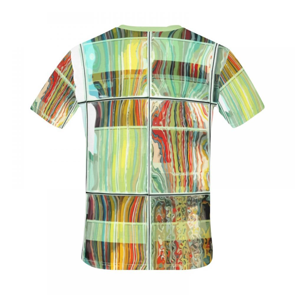 Men's Abstract Art Reflective Stripes Short T-shirt Australia