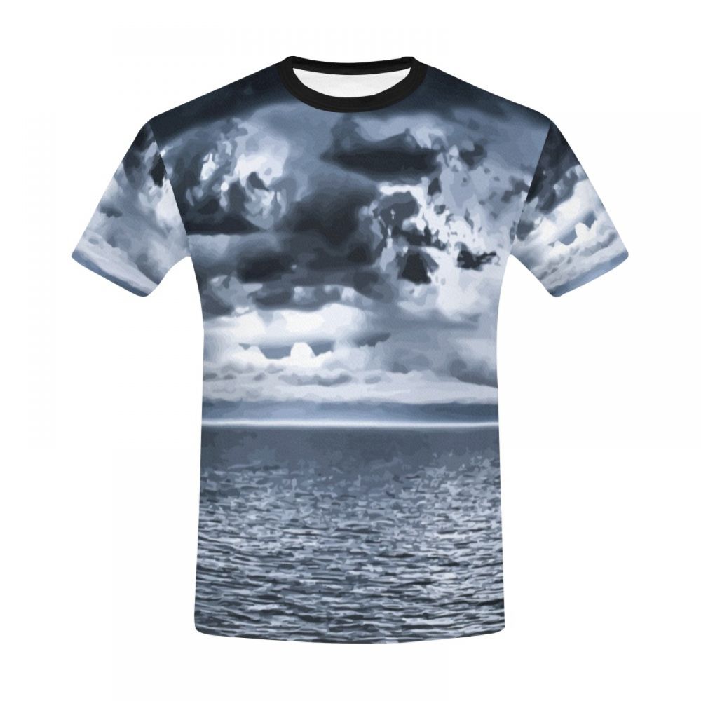 Men's Art Ocean Cloudy Short T-shirt Australia