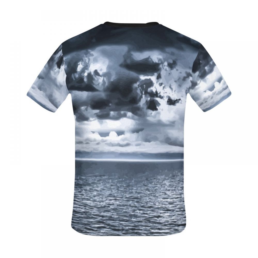 Men's Art Ocean Cloudy Short T-shirt Australia