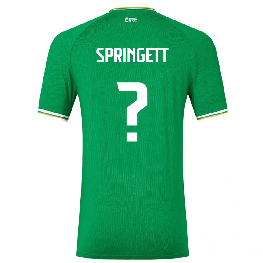 Kids Football Ireland Tony Springett #0 Green Home Jersey 24-26 T-Shirt Australia