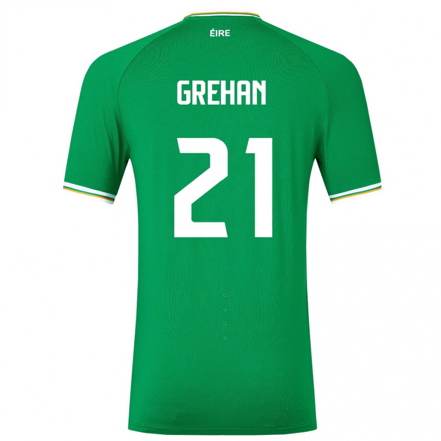 Kids Football Ireland Sean Grehan #21 Green Home Jersey 24-26 T-Shirt Australia