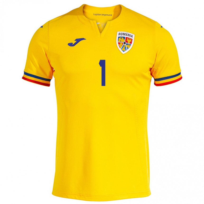 Kids Football Romania Robert Popa #1 Yellow Home Jersey 24-26 T-Shirt Australia