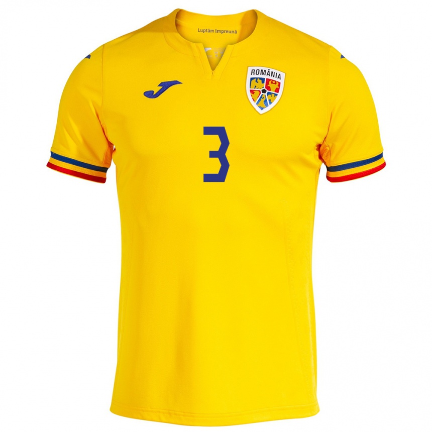 Kids Football Romania Alexandru Șuteu #3 Yellow Home Jersey 24-26 T-Shirt Australia