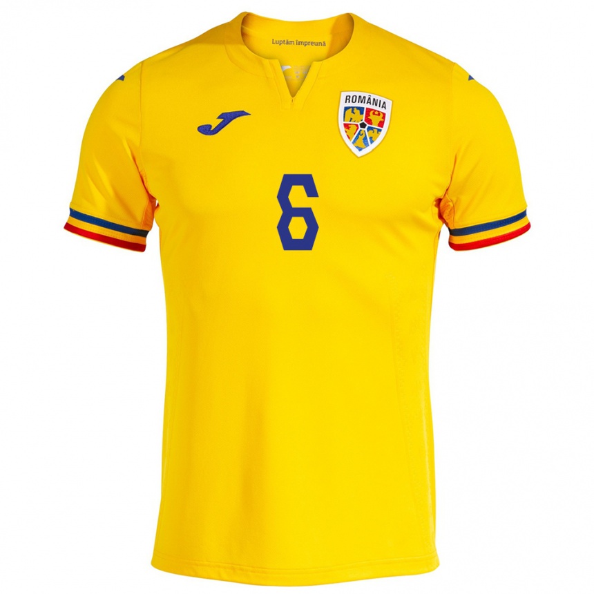 Kids Football Romania Matei Ilie #6 Yellow Home Jersey 24-26 T-Shirt Australia