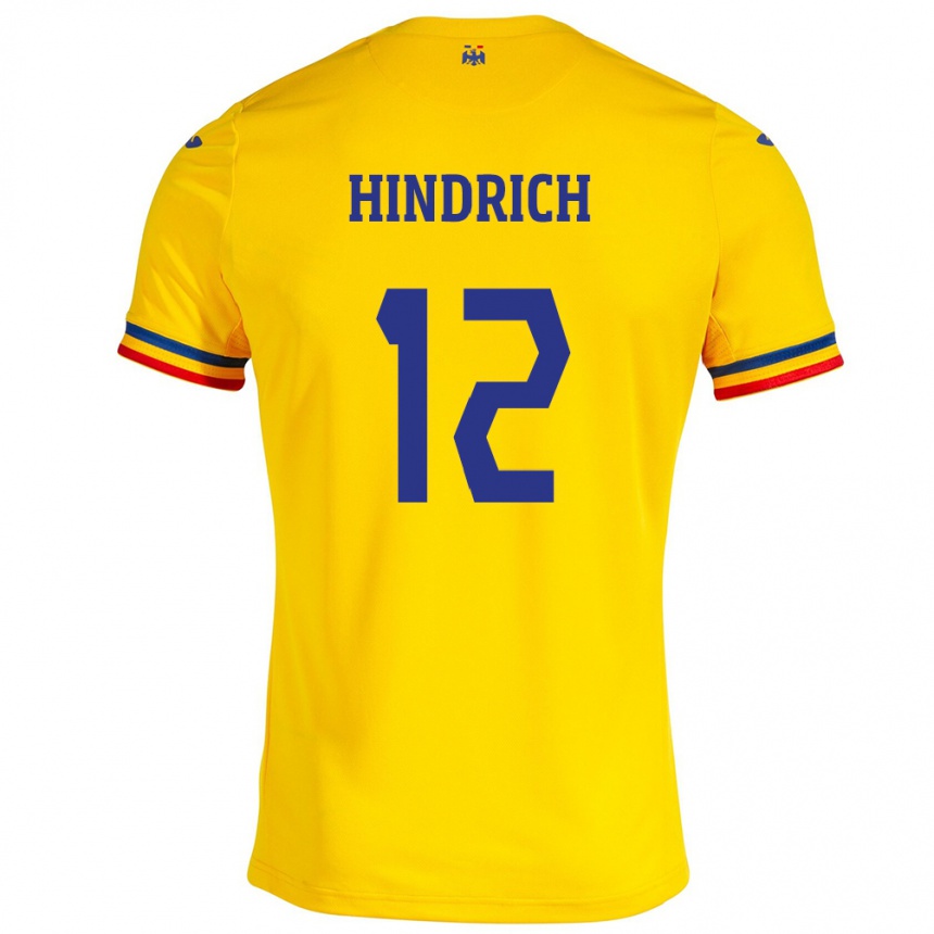 Kids Football Romania Otto Hindrich #12 Yellow Home Jersey 24-26 T-Shirt Australia