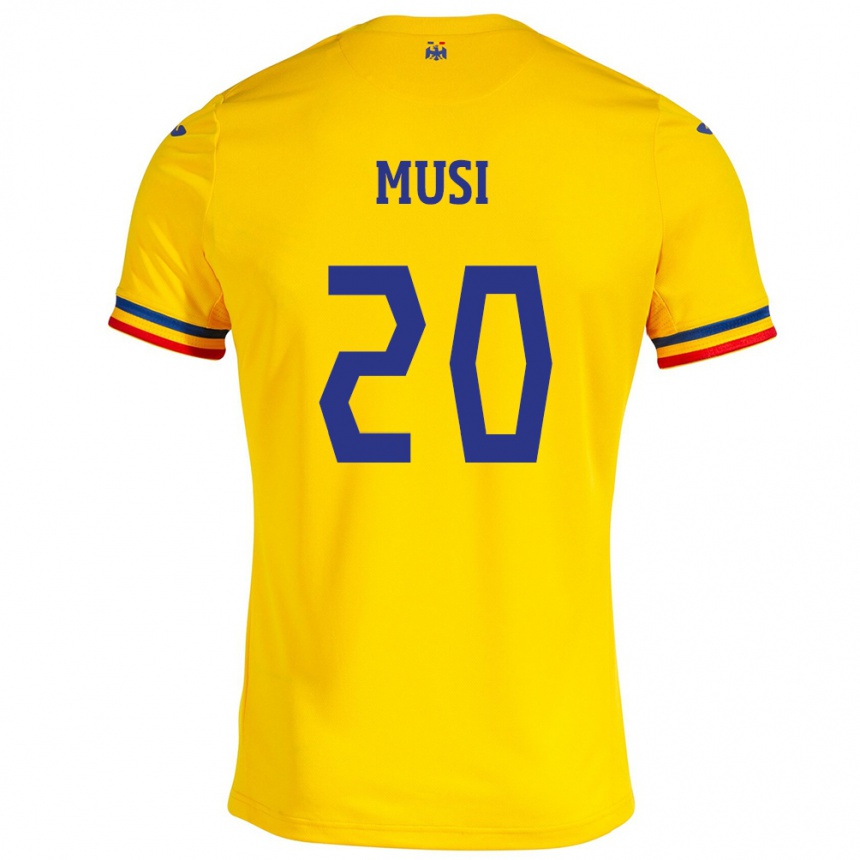 Kids Football Romania Alexandru Musi #20 Yellow Home Jersey 24-26 T-Shirt Australia