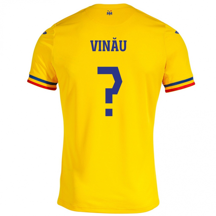 Kids Football Romania Eric Vînău #0 Yellow Home Jersey 24-26 T-Shirt Australia