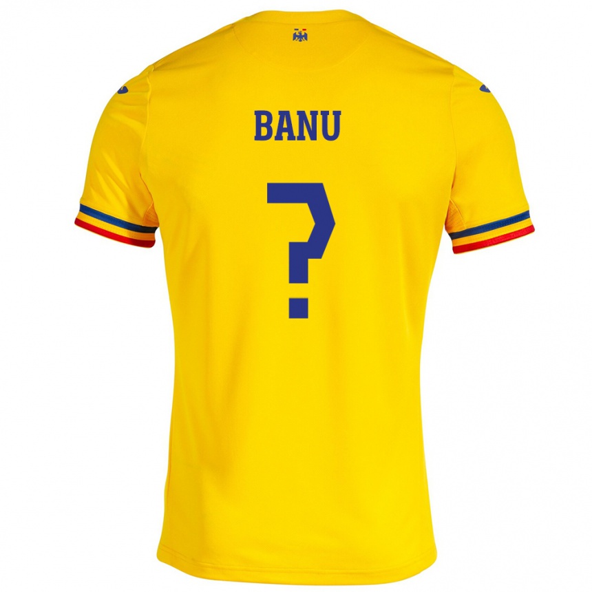 Kids Football Romania Luca Banu #0 Yellow Home Jersey 24-26 T-Shirt Australia