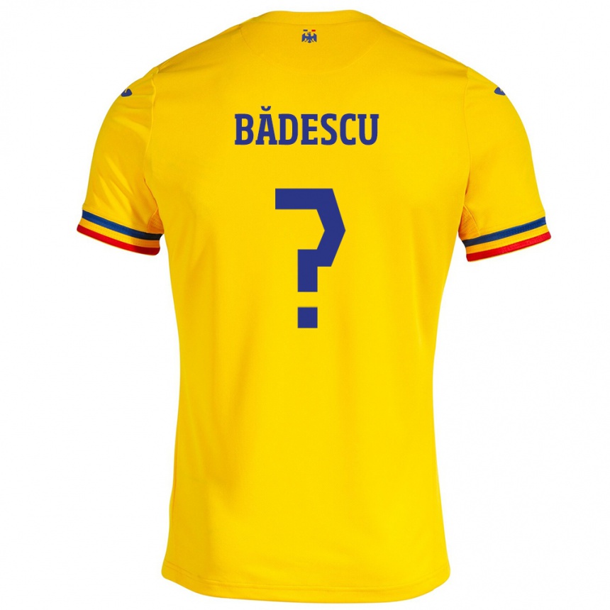 Kids Football Romania Robert Bădescu #0 Yellow Home Jersey 24-26 T-Shirt Australia