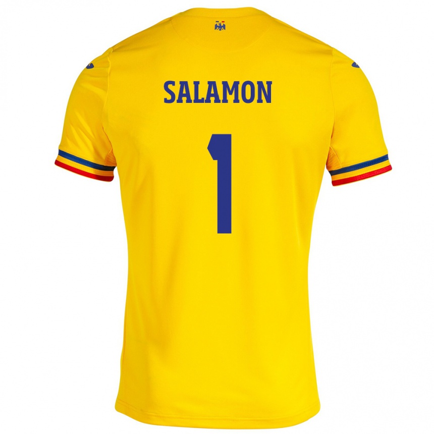 Kids Football Romania Szidonia Salamon #1 Yellow Home Jersey 24-26 T-Shirt Australia