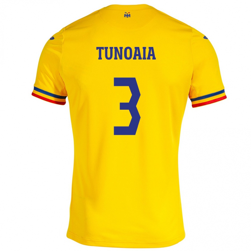 Kids Football Romania Alexandra Tunoaia #3 Yellow Home Jersey 24-26 T-Shirt Australia