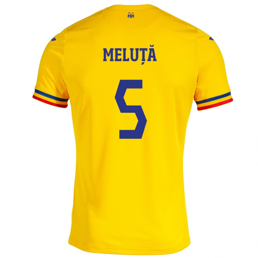 Kids Football Romania Teodora Meluță #5 Yellow Home Jersey 24-26 T-Shirt Australia