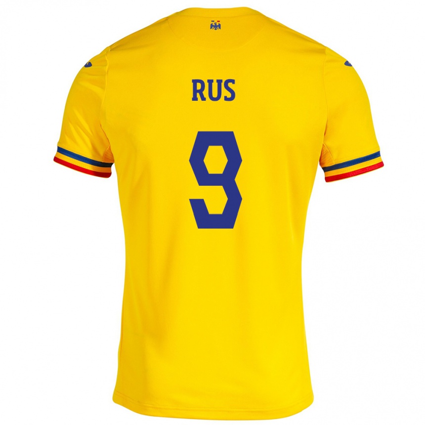 Kids Football Romania Laura Rus #9 Yellow Home Jersey 24-26 T-Shirt Australia