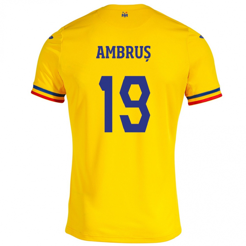 Kids Football Romania Beata Ambruș #19 Yellow Home Jersey 24-26 T-Shirt Australia